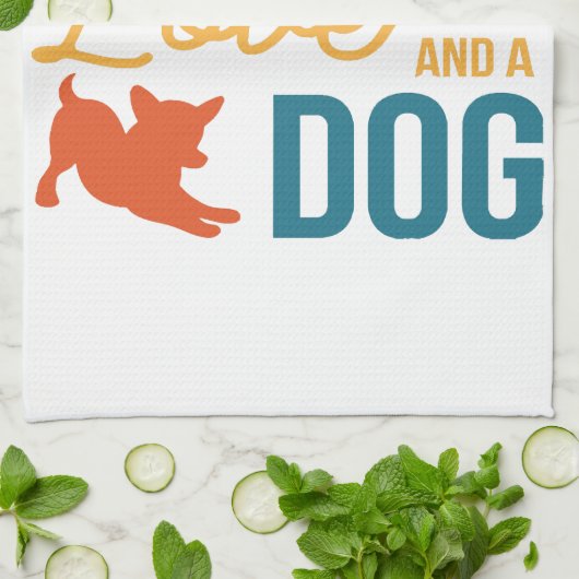 Alles wat je nodig hebt is liefde en een hond theedoek (Gevouwen)