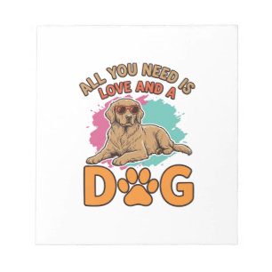 Alles wat je nodig hebt is liefde en een hond Vint Notitieblok