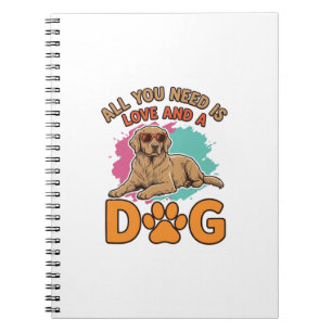 Alles wat je nodig hebt is liefde en een hond Vint Notitieboek