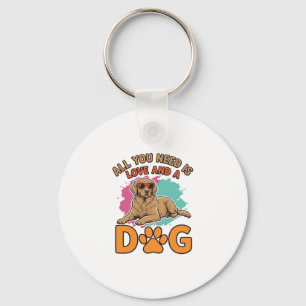 Alles wat je nodig hebt is liefde en een hond Vint Sleutelhanger