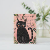 Alles wat je nodig hebt is liefde... En een kat Briefkaart (Staand voorkant)