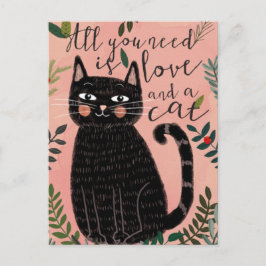 Alles wat je nodig hebt is liefde... En een kat Briefkaart