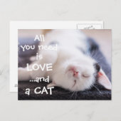 Alles wat je nodig hebt is liefde...en een kat / k briefkaart (Voorkant / Achterkant)