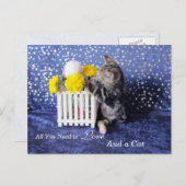 Alles wat je nodig hebt is liefde - en een kat - L Briefkaart (Voorkant / Achterkant)