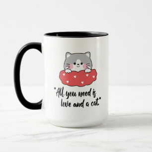 Alles wat je nodig hebt is Liefde en een Kat Mok –