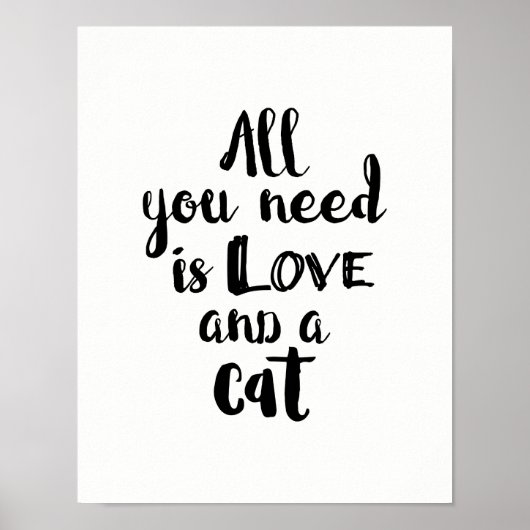 Alles wat je nodig hebt is liefde en een kat poster (Voorkant)