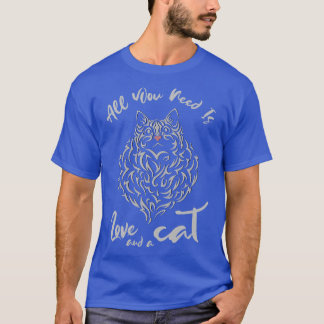 Alles wat je nodig hebt is liefde en een kat t-shirt