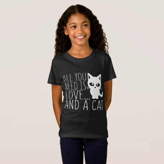 Alles wat je nodig hebt is liefde en een kat t-shirt (Voorkant volledig)
