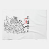 Alles wat je nodig hebt is liefde en een kippenthe theedoek (Horizontaal)