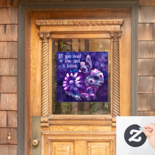 Alles wat je nodig hebt is liefde en een konijn Ab Raamsticker (Huis Deur)