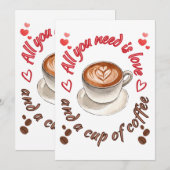 Alles wat je nodig hebt is liefde en een kop koffi kaart (Voorkant / Achterkant)