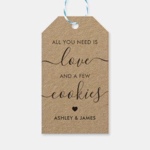 Alles wat je nodig hebt is liefde en een paar koek cadeaulabel