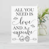 Alles wat je nodig hebt is liefde en een taart-bru kaart (Staand voorkant)