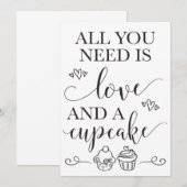 Alles wat je nodig hebt is liefde en een taart-bru kaart (Voorkant / Achterkant)