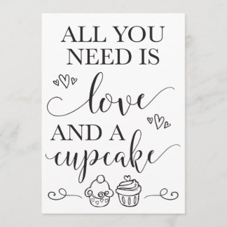 Alles wat je nodig hebt is liefde en een taart-bru kaart
