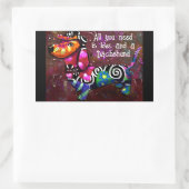 Alles wat je nodig hebt is liefde en een teckel Ab Rechthoekige Sticker (Tas)