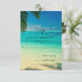 Alles wat je nodig hebt is liefde en het strand br RSVP kaartje (Staand voorkant)