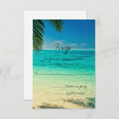 Alles wat je nodig hebt is liefde en het strand br RSVP kaartje (Voorkant / Achterkant)