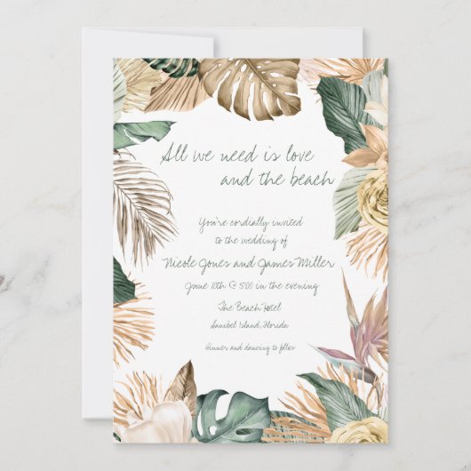 Alles wat je nodig hebt is liefde en het tropische kaart (Voorkant)