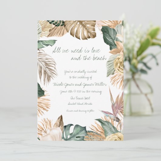 Alles wat je nodig hebt is liefde en het tropische kaart (Staand voorkant)