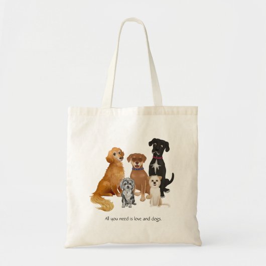 Alles wat je nodig hebt is liefde en honden tote bag (Voorkant)