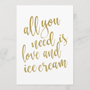 Alles wat je nodig hebt is liefde en ijs affordabl kaart