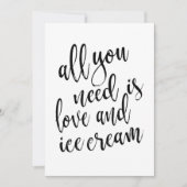 Alles wat je nodig hebt is liefde en ijs betaalbaa kaart (Voorkant)