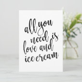Alles wat je nodig hebt is liefde en ijs betaalbaa kaart (Staand voorkant)