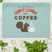 Alles wat je nodig hebt is liefde en koffie - eekh theedoek (Gevouwen)