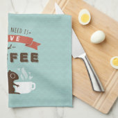 Alles wat je nodig hebt is liefde en koffie - eekh theedoek (Quarter Fold)