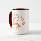 Alles wat je nodig hebt is liefde en koffie mok (Voorkant links)