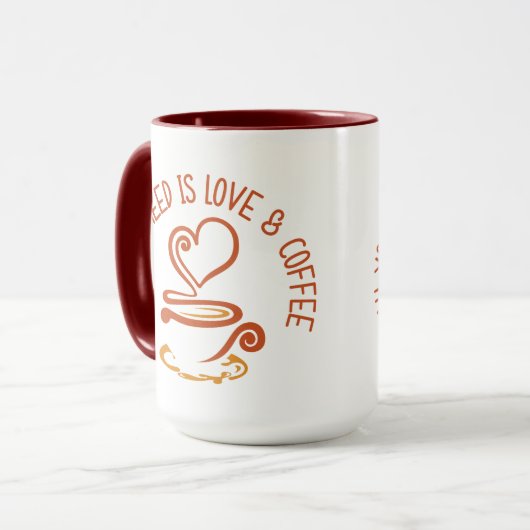 Alles wat je nodig hebt is liefde en koffie mok (Voorkant links)