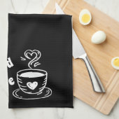 Alles wat je nodig hebt is liefde en koffie theedoek (Quarter Fold)