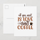 Alles wat je nodig hebt is liefde en koffie-wenska briefkaart (Voorkant / Achterkant)