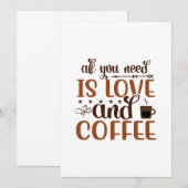 Alles wat je nodig hebt is liefde en koffiekaart kaart (Voorkant / Achterkant)