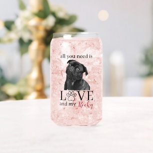 Alles wat je nodig hebt is Liefde en Mijn Hond – A Blikvorm Glas