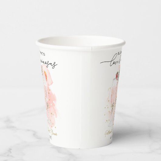 Alles wat je nodig hebt is liefde en mimosas Vrijg Papieren Bekers (Rechts)