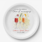 Alles wat je nodig hebt is liefde en mimosas Vrijg Papieren Bordje (Voorkant)