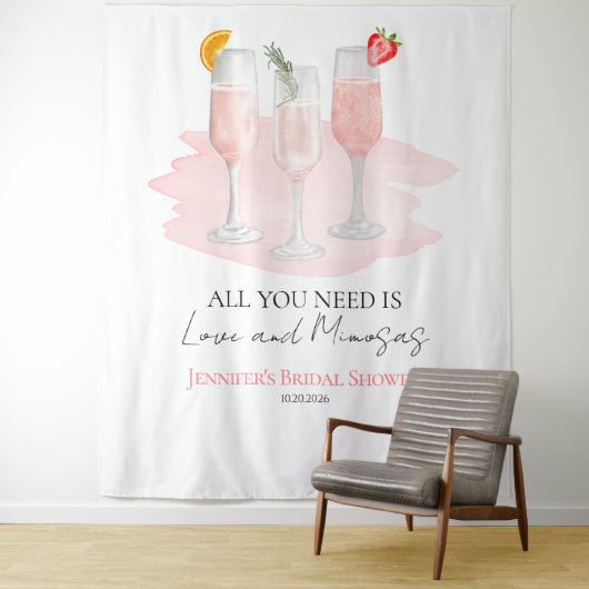 Alles wat je nodig hebt is liefde en mimosas Vrijg Wandkleed (In situ)