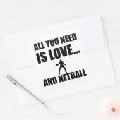 Alles wat je nodig hebt is liefde en netball vierkante sticker (Envelop)