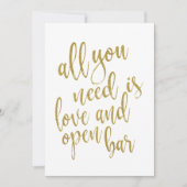 Alles wat je nodig hebt is liefde en open bar, bet kaart (Voorkant)