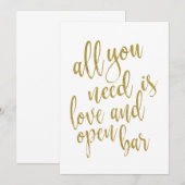 Alles wat je nodig hebt is liefde en open bar, bet kaart (Voorkant / Achterkant)