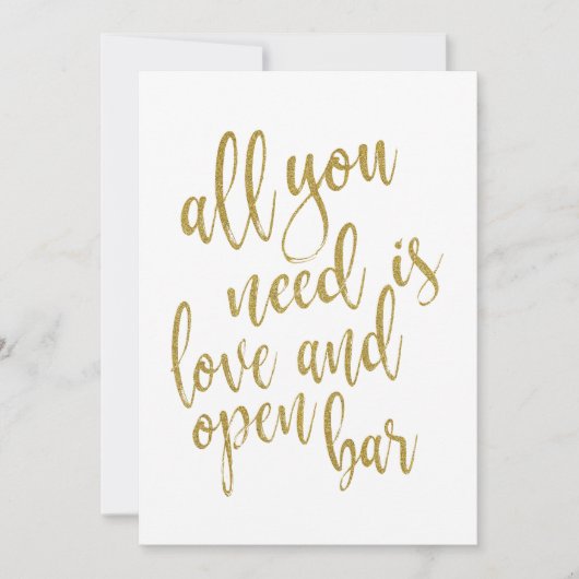 Alles wat je nodig hebt is liefde en open bar beta kaart (Voorkant)