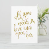 Alles wat je nodig hebt is liefde en open bar beta kaart (Staand voorkant)