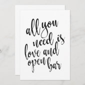 Alles wat je nodig hebt is liefde en open bar beta kaart (Voorkant / Achterkant)