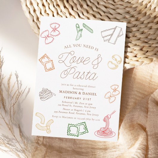 Alles wat je nodig hebt is liefde en pasta repetit kaart