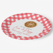 Alles wat je nodig hebt is liefde en pizza Bruids  Papieren Bordje (Gekanteld)