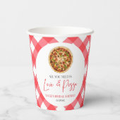 Alles wat je nodig hebt is Liefde en Pizza Bruidsf Papieren Bekers (Achterkant)