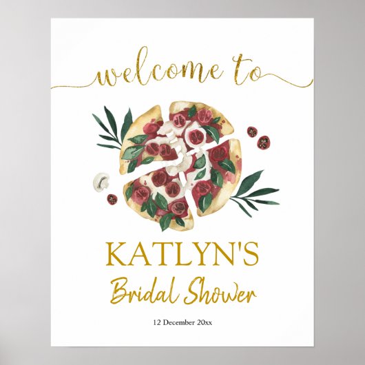 Alles wat je nodig hebt is liefde en pizza Bruidsf Poster (Voorkant)