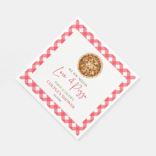 Alles wat je nodig hebt is liefde en pizza koppels servet (Hoek)